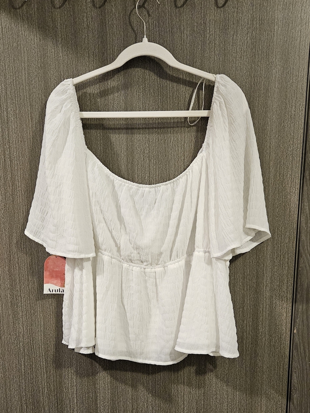 ARULA White Button-Front Peplum Blouse - Picture 3 of 4